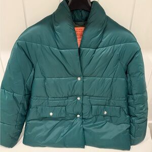 J.Crew Women's Green Puffer Jacket Size Small